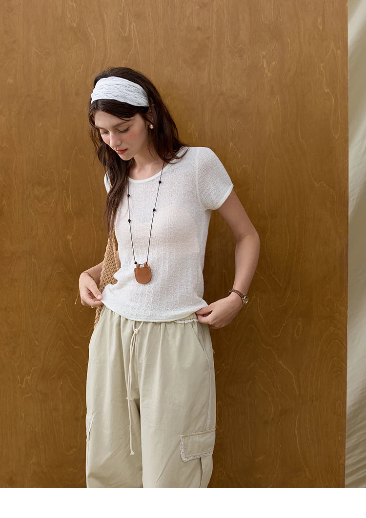 Mishow Solid Slim Knit Office Tee MXE34Z1257