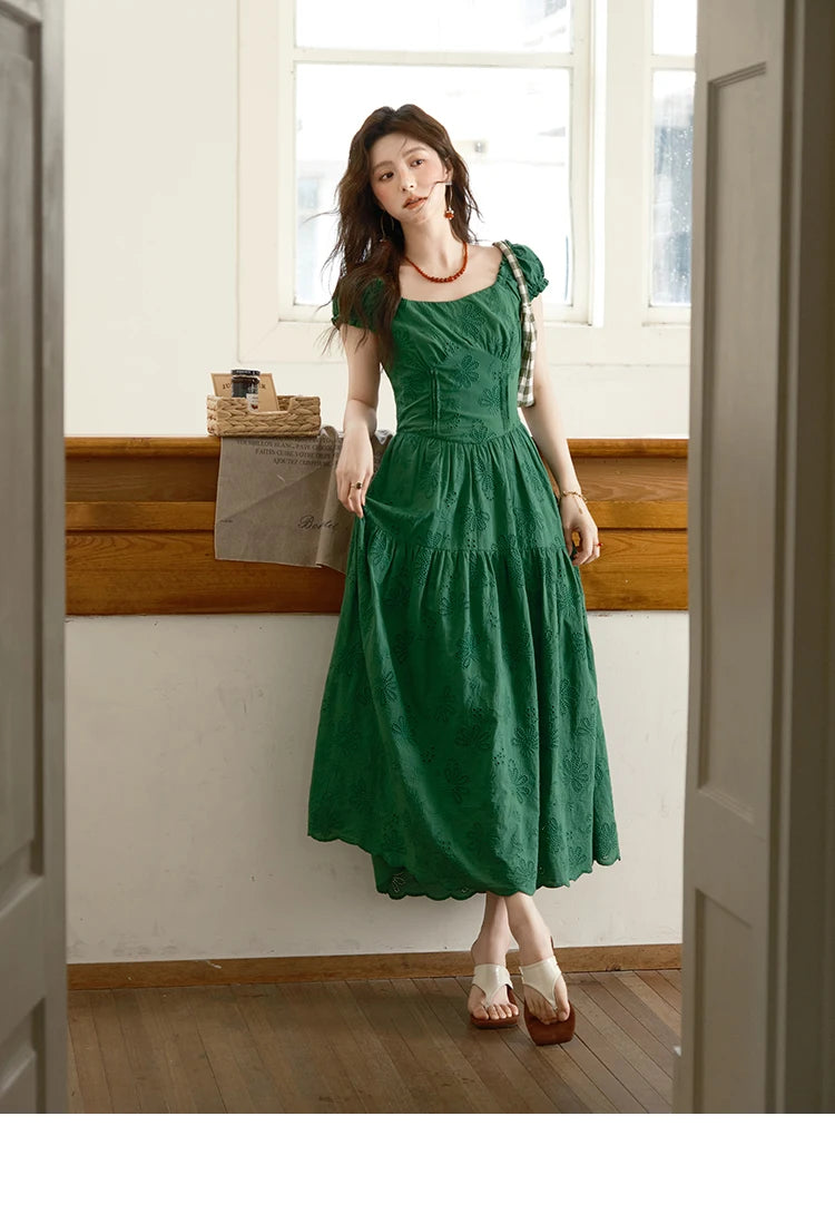 MISHOW French Square Neck Puff Sleeve Dress MXE39L2325