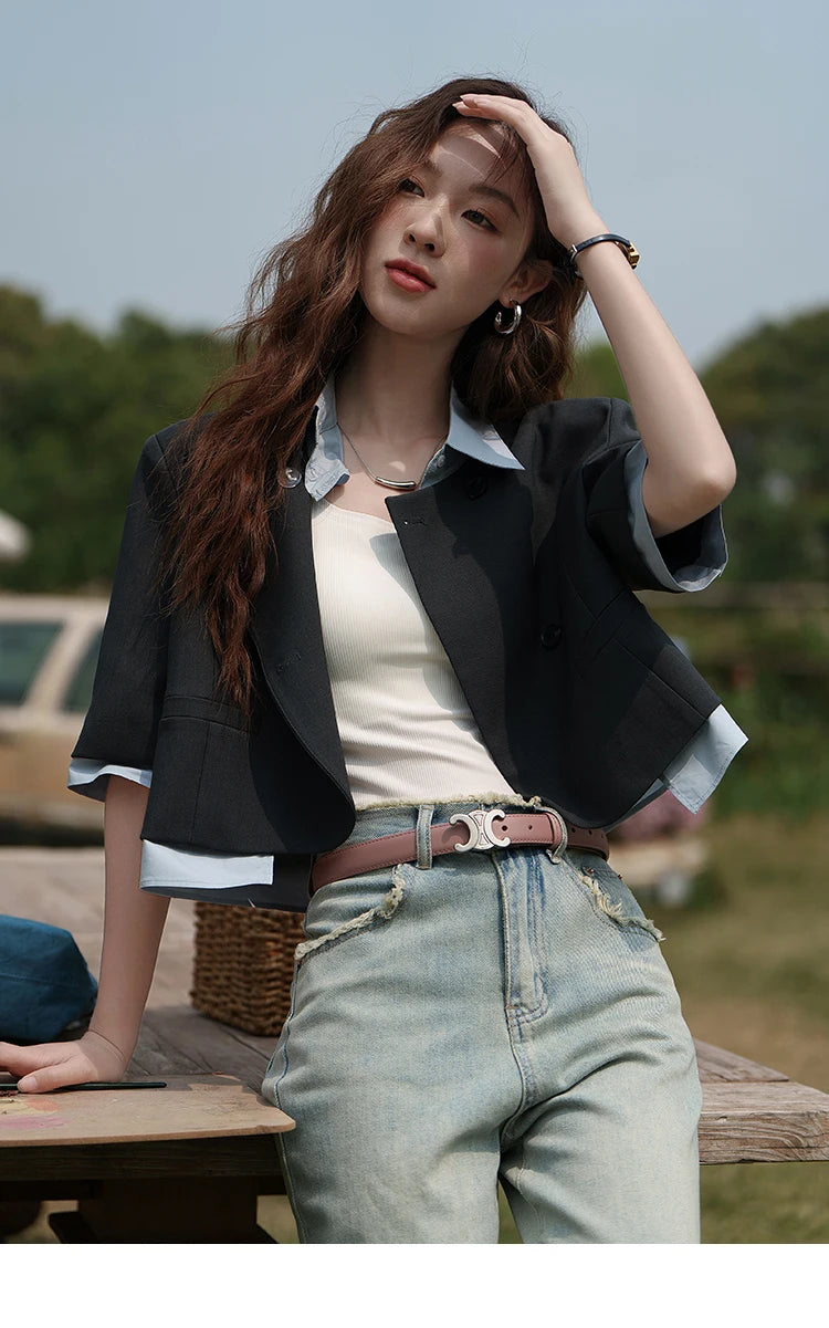 Mishow Fake Two Short Suit Jacket MXC33W0016