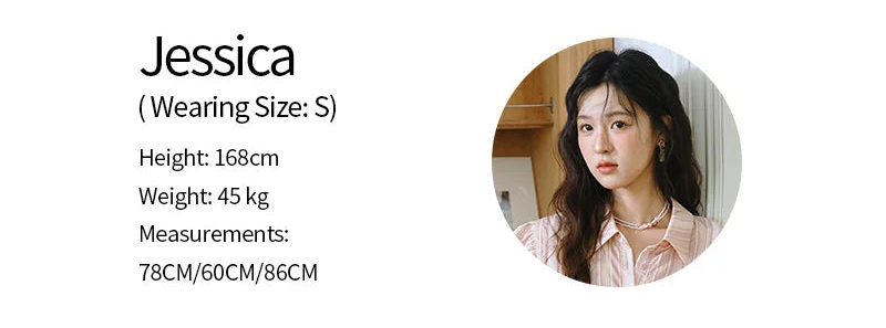 MISHOW Pink Turn-Down Collar Shirt Flower Bud Sleeve Striped MXD24C0204