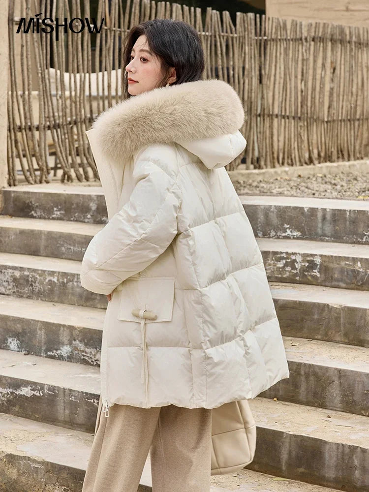 Mishow Hooded Thickened 90% Down Long Jacket MXD36Y0051
