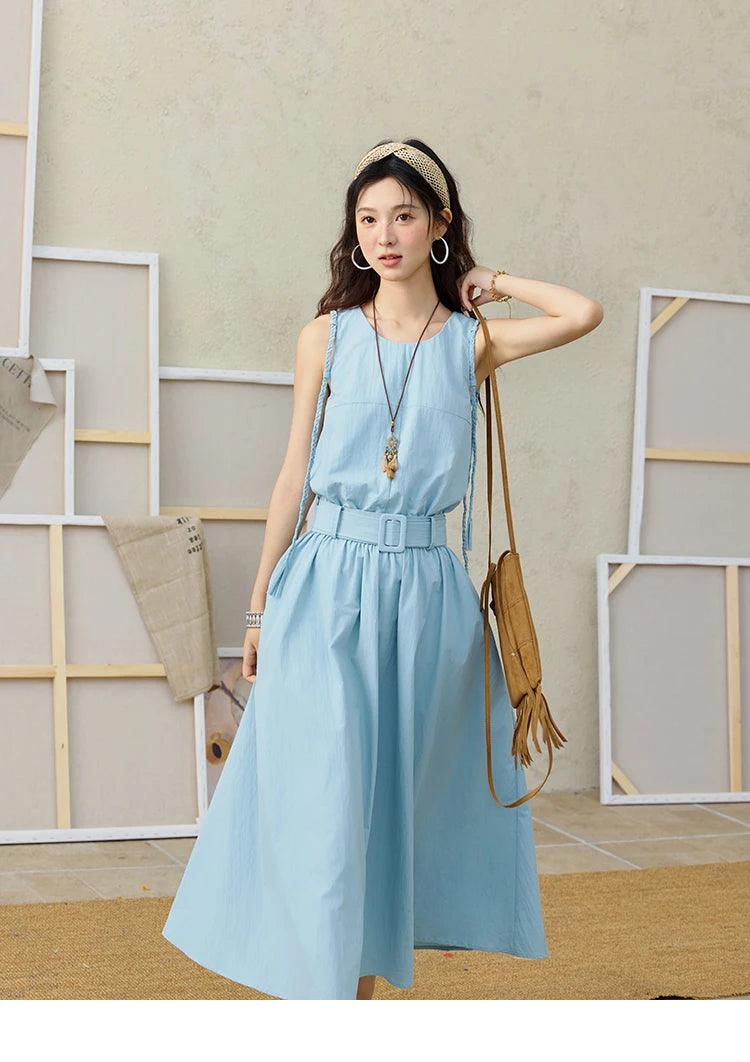 Mishow Hand Woven Fried Dough Twists Waist Belt Dress MXE34L2223