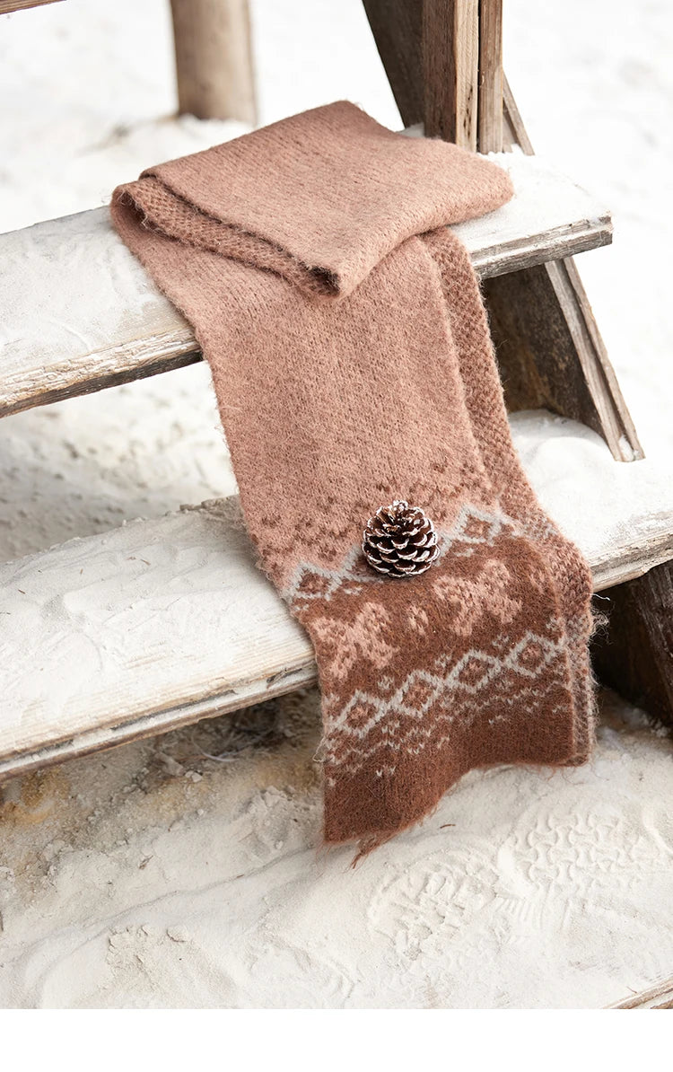Mishow Fair Isle Christmas Turn-Down Collar Cardigan MXD58Z1036