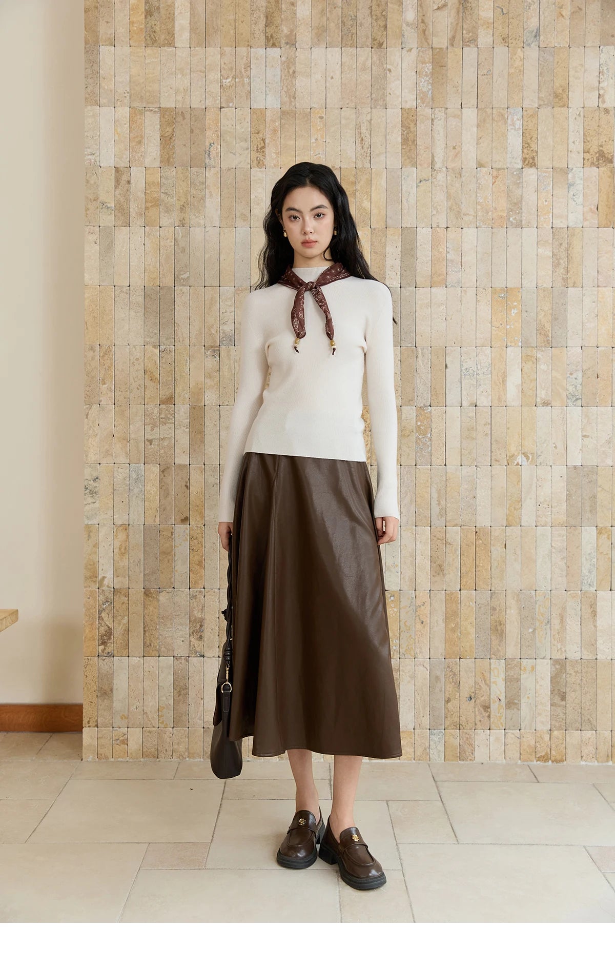 Mishow Minimalist Mock Neck Slim Pullover MXE48Z2583