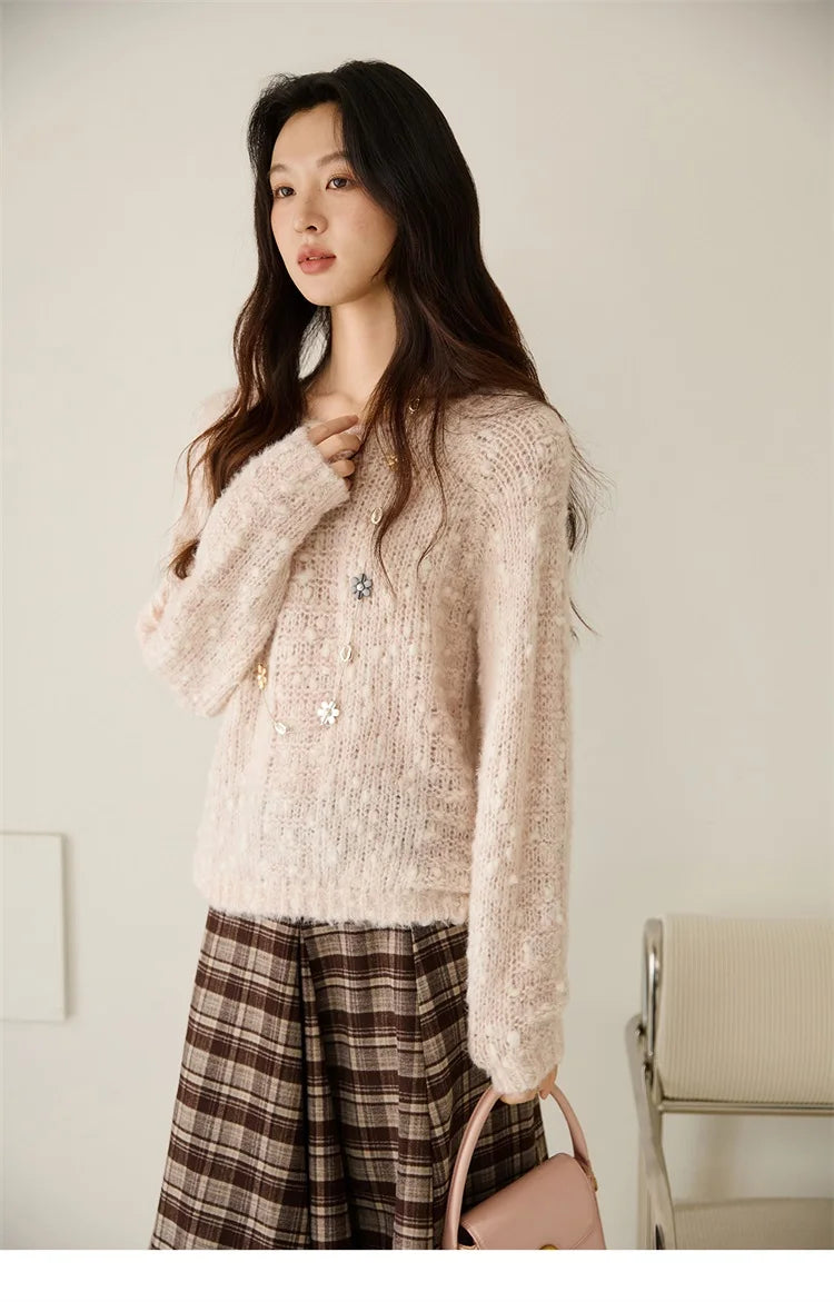 Mishow Scoop Neck Hollow Raglan Sleeve Sweater MXE46Z2565