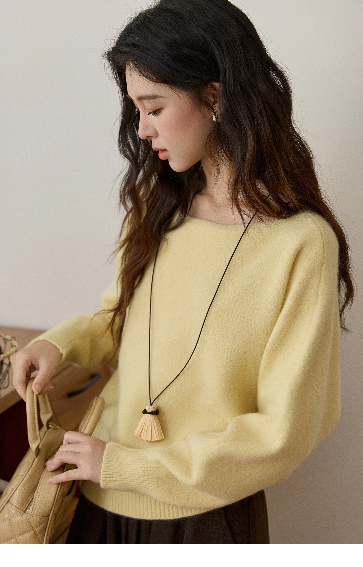 Mishow Boat Neck Lantern Sleeve Pullover MXE94Z2984