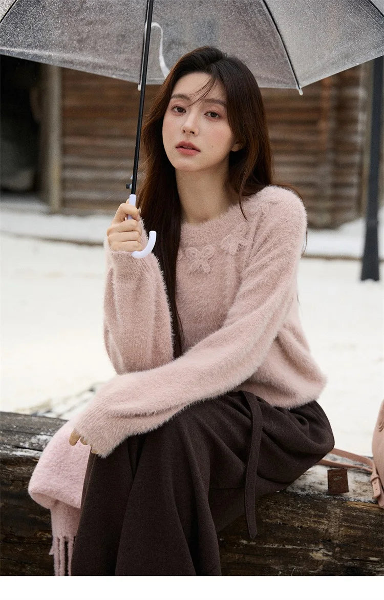 Mishow Elegant Handmade Crochet Bowknot Sweater MXE87Z2679