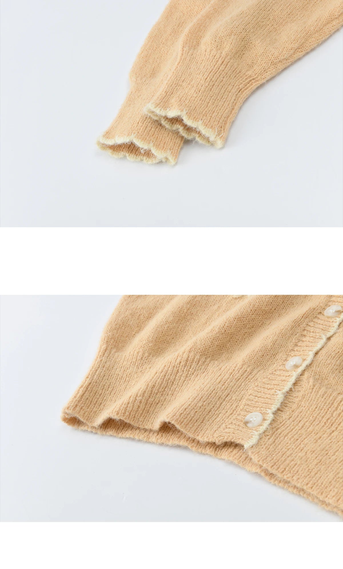 Mishow Camel Floral Embroidery Crew Neck Cardigan MXF11Z2896