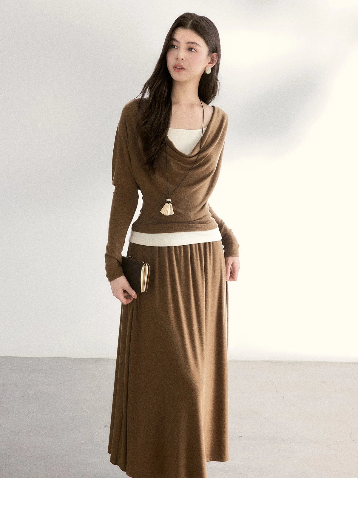 Mishow Draped Neck Top & Camisole Two-Piece Set MXF11T1458