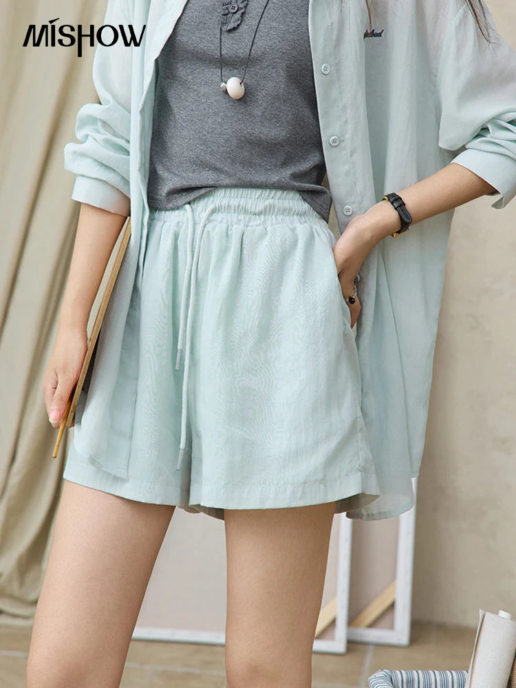 Mishow Long Sleeve Shirt & Tank Top & Pocket Shorts 3-Piece Set MXE36T0639