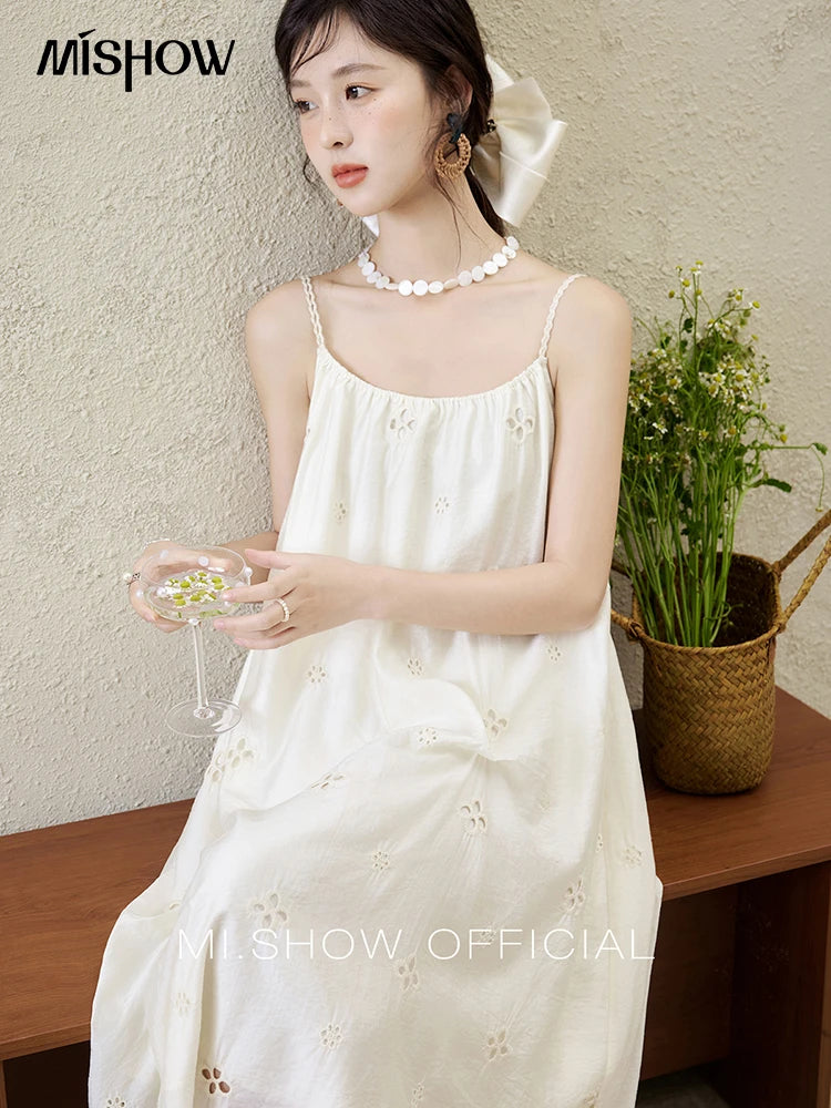 Mishow Sleeveless Hollow Embroidery Camisole Dress MXE15L2142