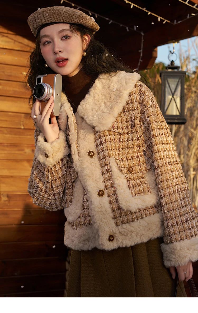 Mishow Houndstooth Padded Cotton Parka MXC54W0137