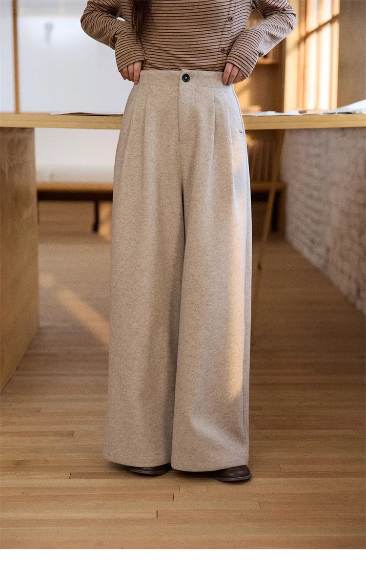 MISHOW Retro Wide Leg Pants Three-Dimensional Pleats Pocket MXE90K1129