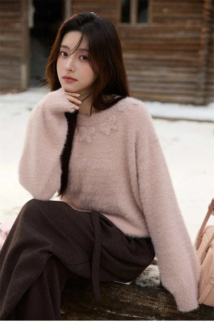 Mishow Elegant Handmade Crochet Bowknot Sweater MXE87Z2679