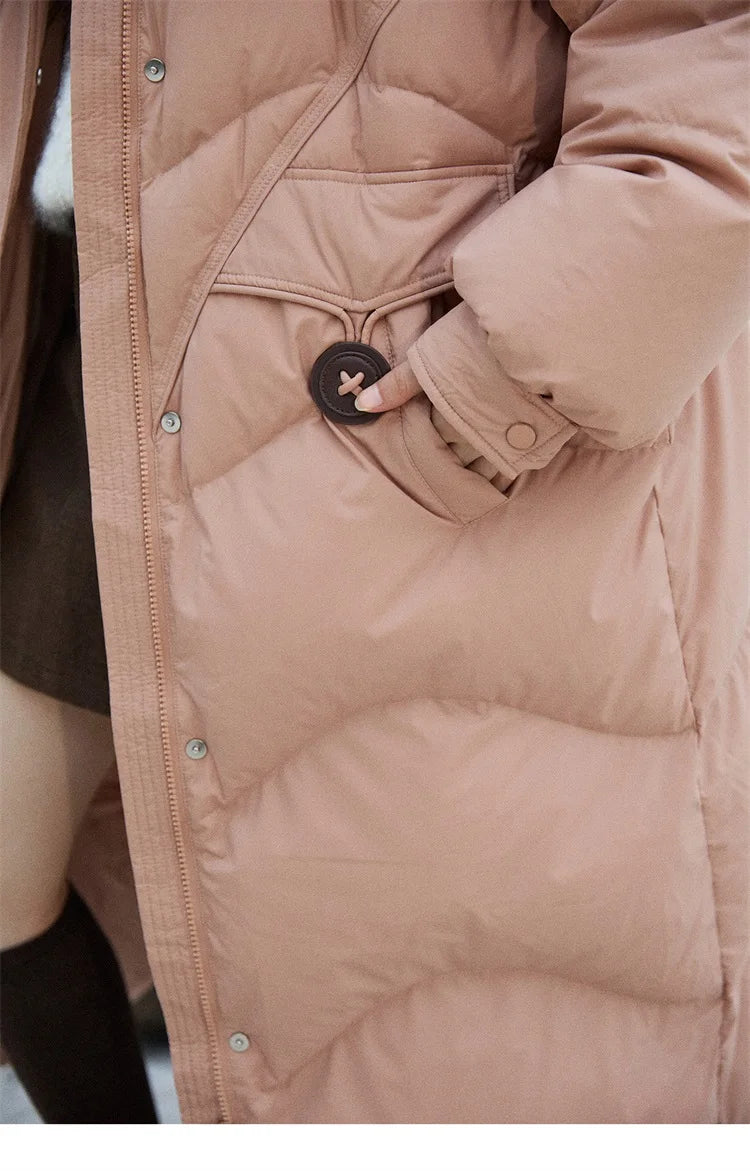 Mishow Fox Fur Collar 90% White Duck Down Jacket MXE51Y0082