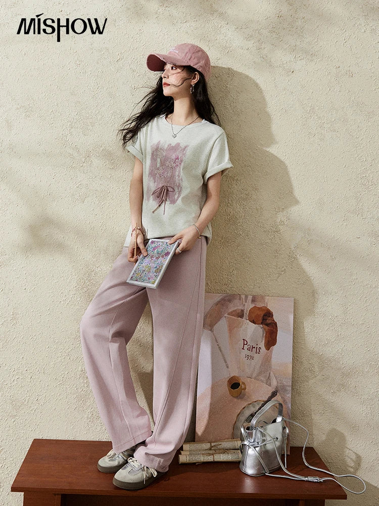 Mishow Iris Spray Print Cool Cotton Tee MXE13T0453