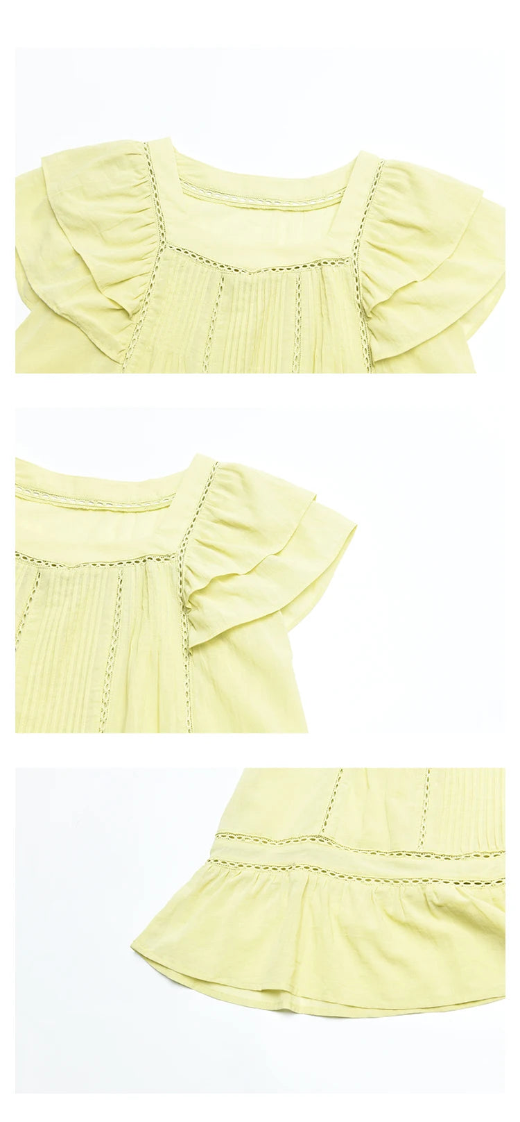 MISHOW Lace Flying Sleeve Blouse Square Neck MXD30X1574