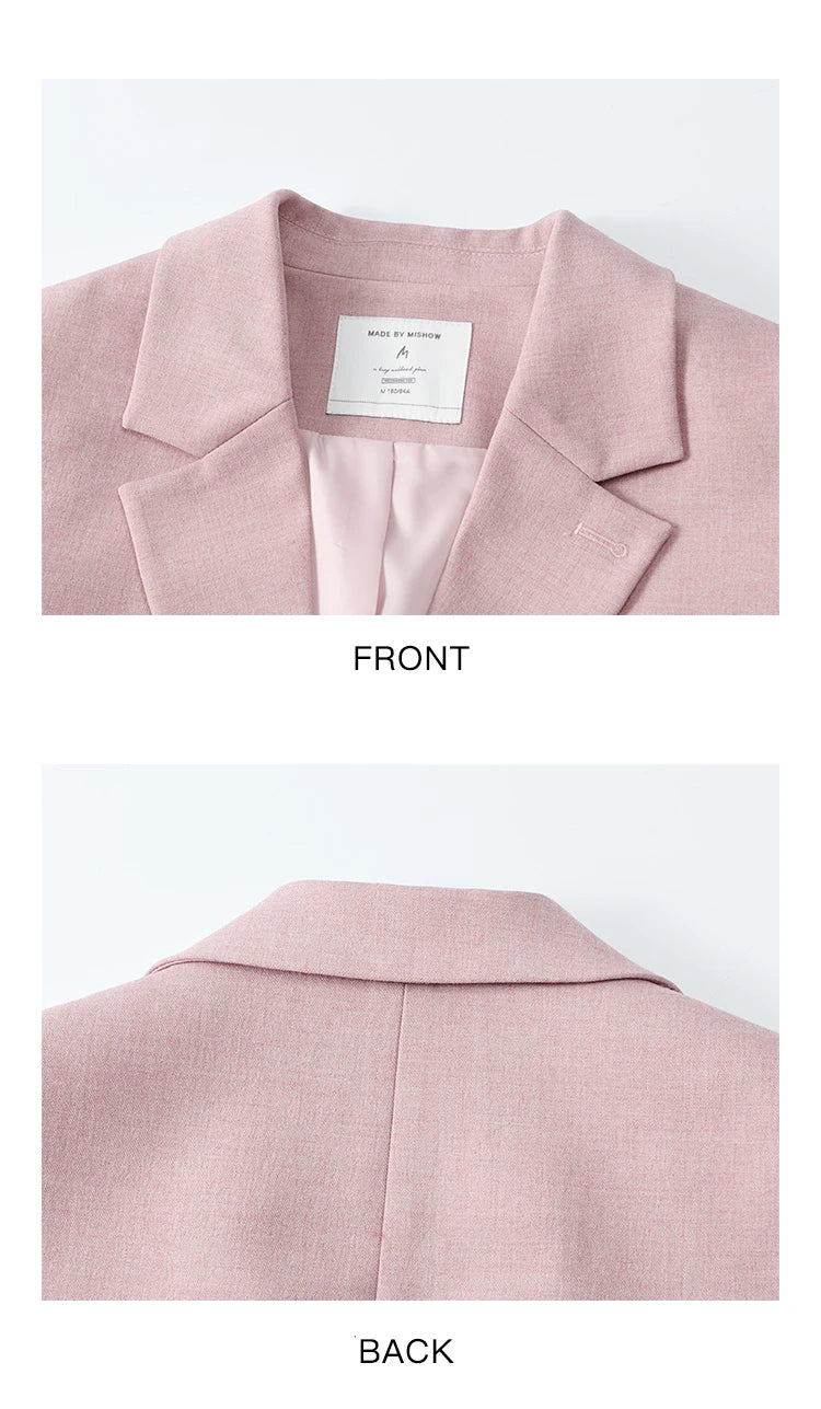 Mishow Shoulder Pad Bow Back Slit Blazer MXE13W0706