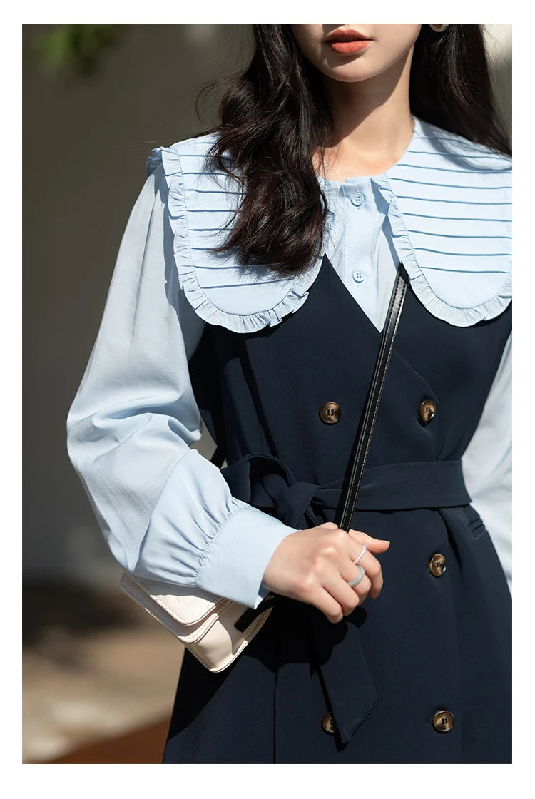 Mishow Korean Doll Collar Vest & Shirt Dress Set MXB12C0199