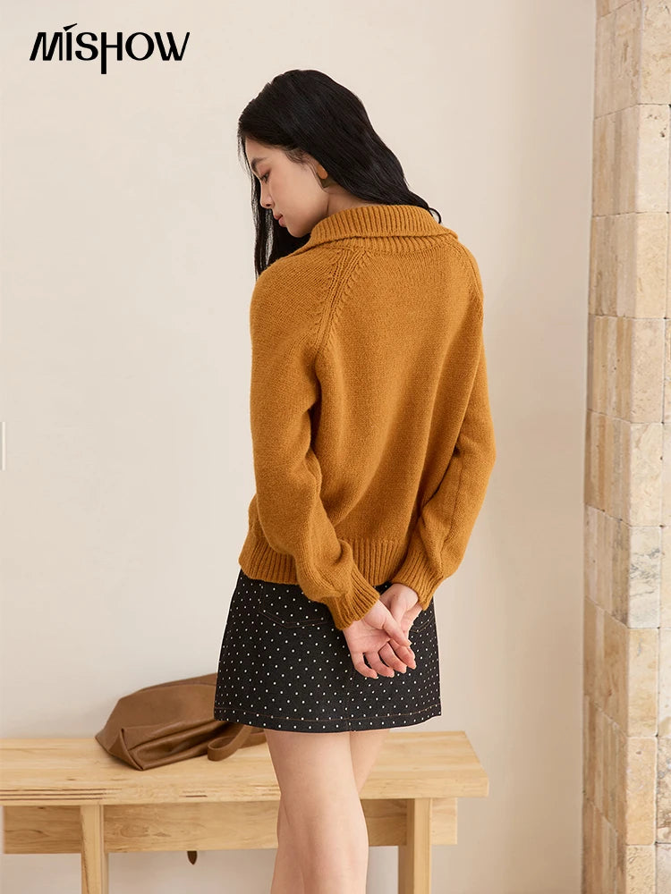 Mishow Retro Turtleneck Single-Breasted Cardigan MXE48Z2617