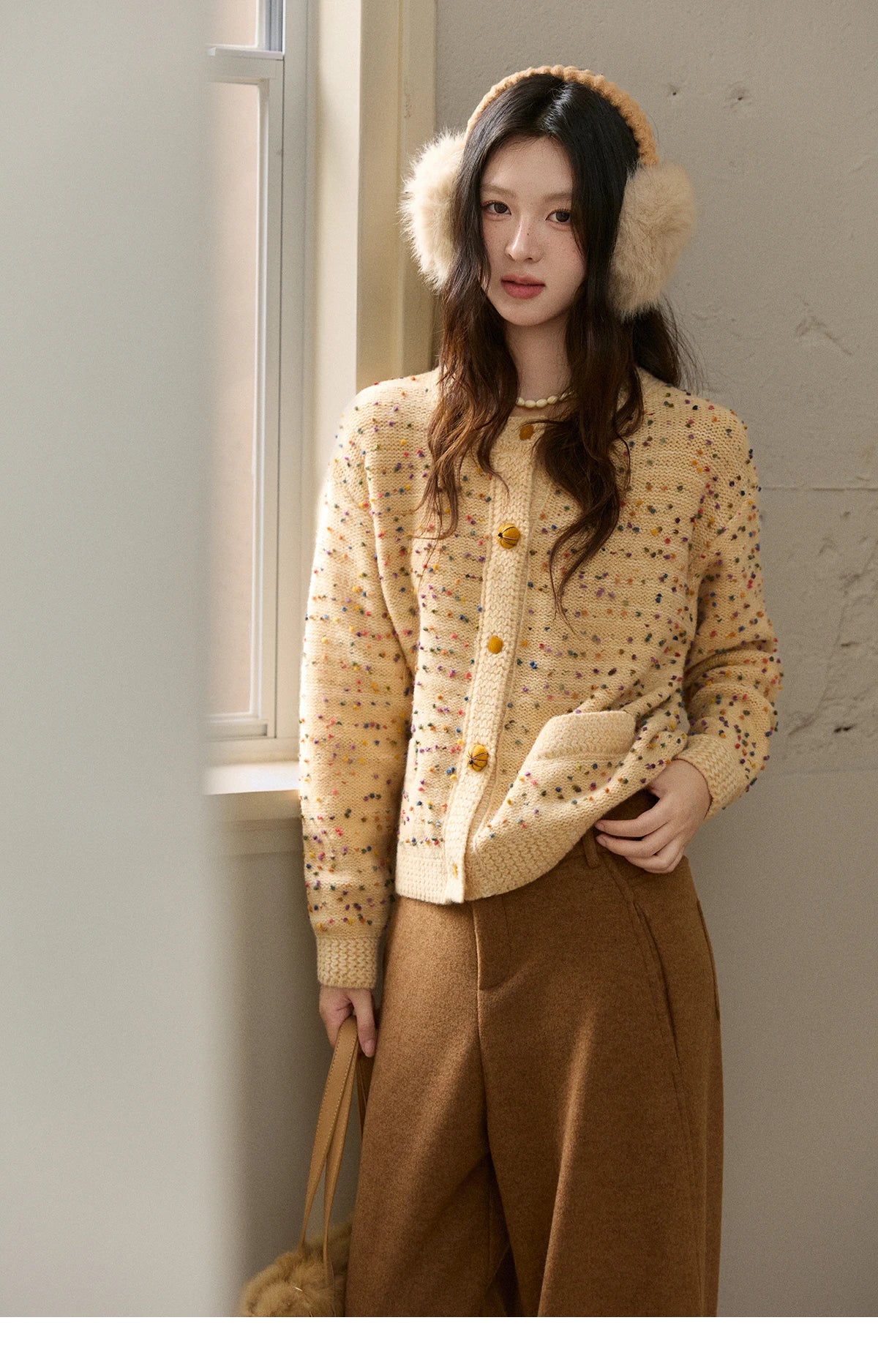 Mishow Colorful Yellow Arctic Fleece Cardigan MXE91Z2778