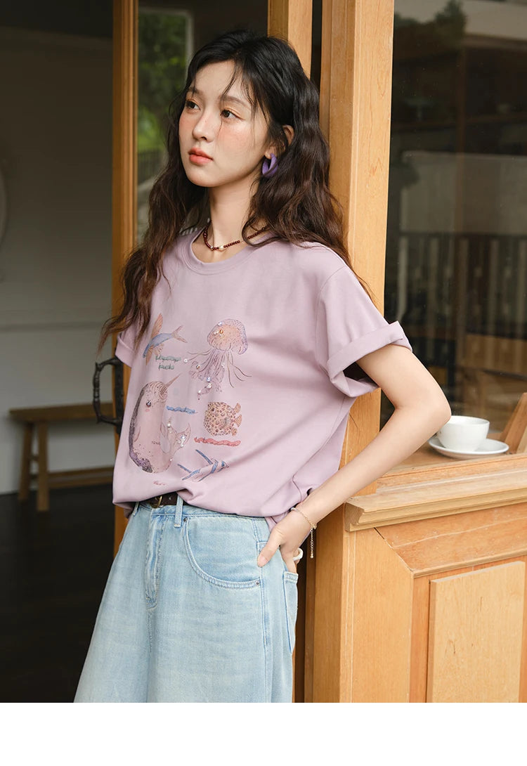 Mishow Flower Embroidery High Waist Wide Leg Jeans MXE37K0991