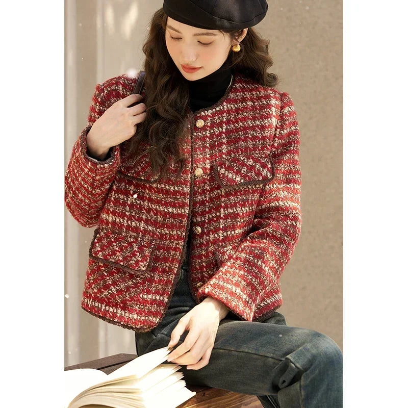 Mishow Luxury Wool Blend Tweed Jacket MXC57Y0021