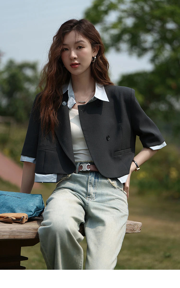 Mishow Fake Two Short Suit Jacket MXC33W0016