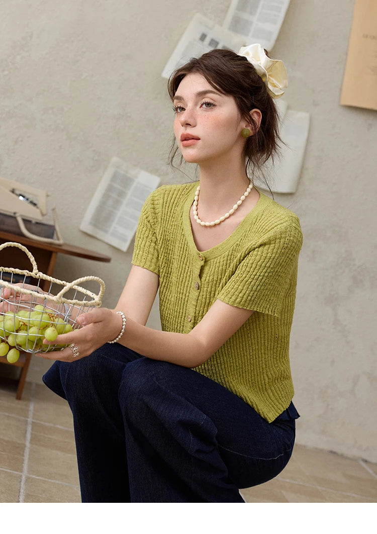Mishow Solid Knit Round Neck Office Tee MXE31Z1229