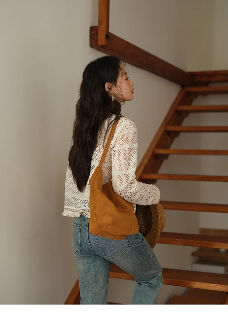 MISHOW Bohemian Lace Hollow Top Hem Tassel Knit MXE41X2466
