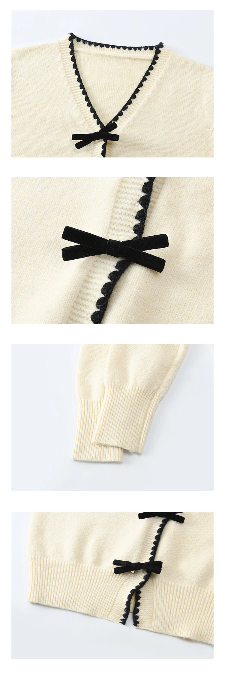 Mishow V-Neck Bow Detail French Cardigan MXD34Z0938