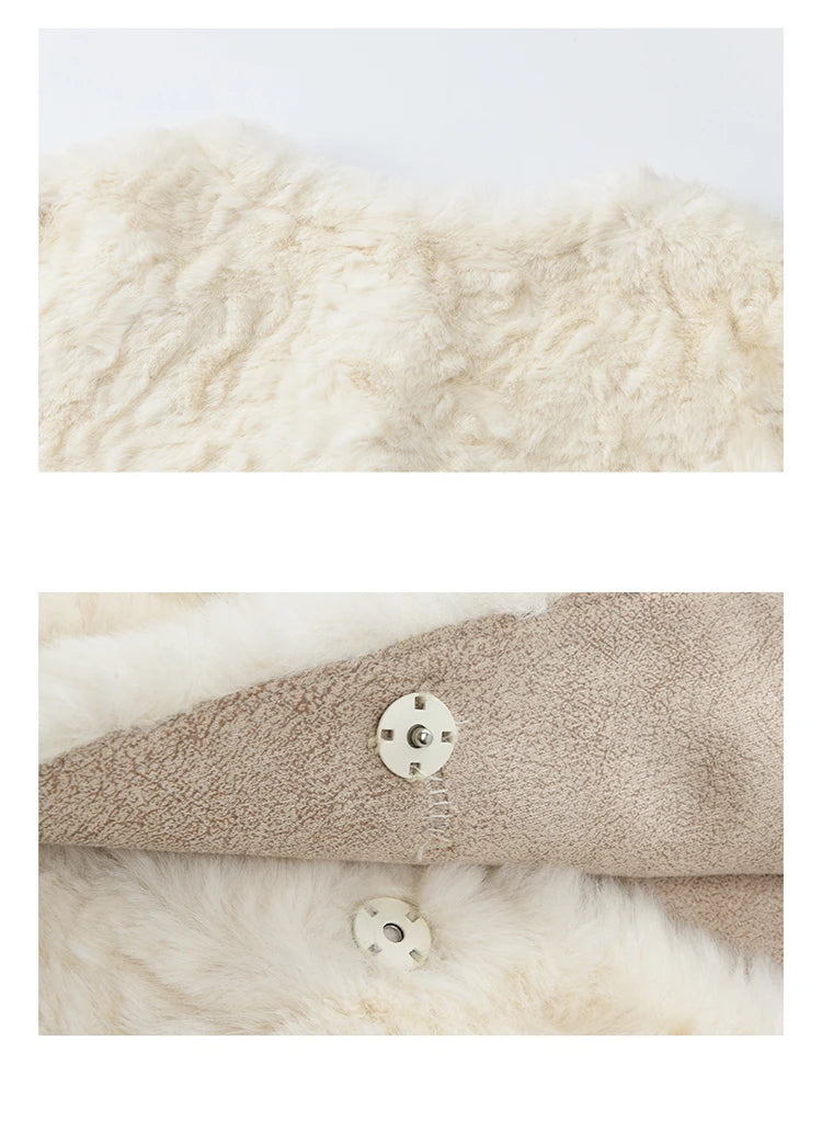 Mishow Sweet Pink Faux Rabbit Fur Coat MXE87W0990
