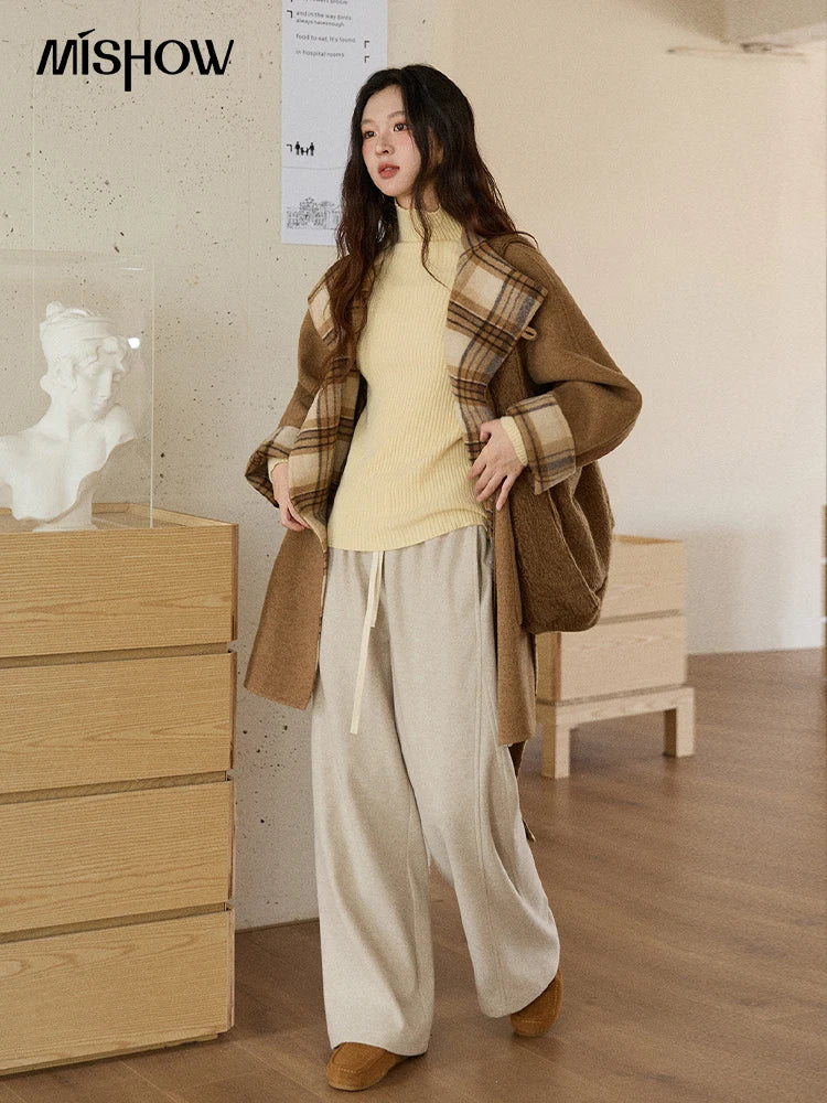 MISHOW Wide-Leg Pants High Waist Straight Lace-Up Loose MXE89K1100