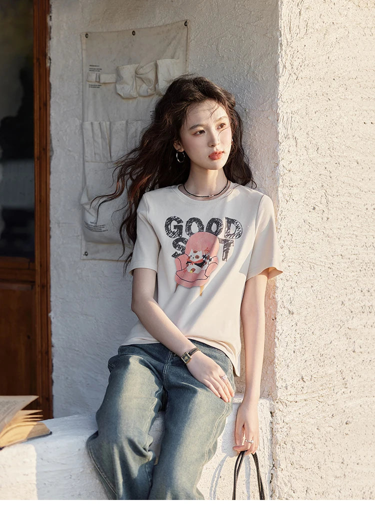 MISHOW Printed Round Neck Soft Cotton Tee MXE13T0461