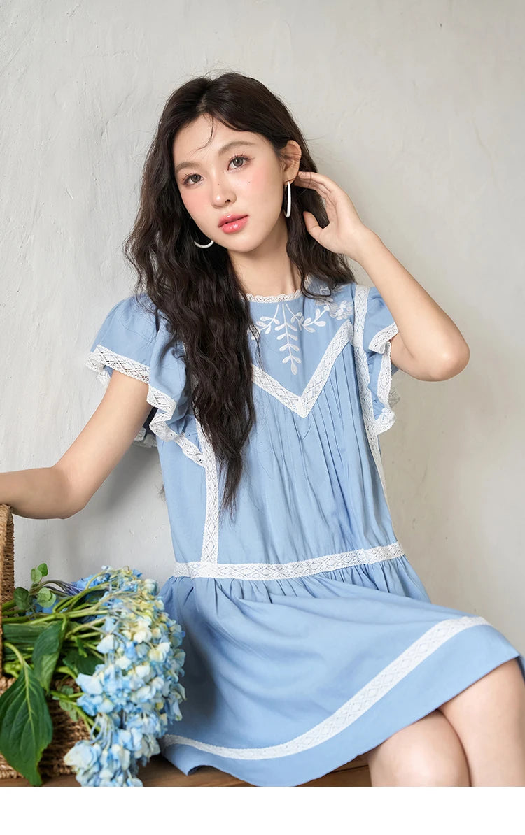 Mishow Lace Embroidery Flying Sleeve Dress MXC39L1562