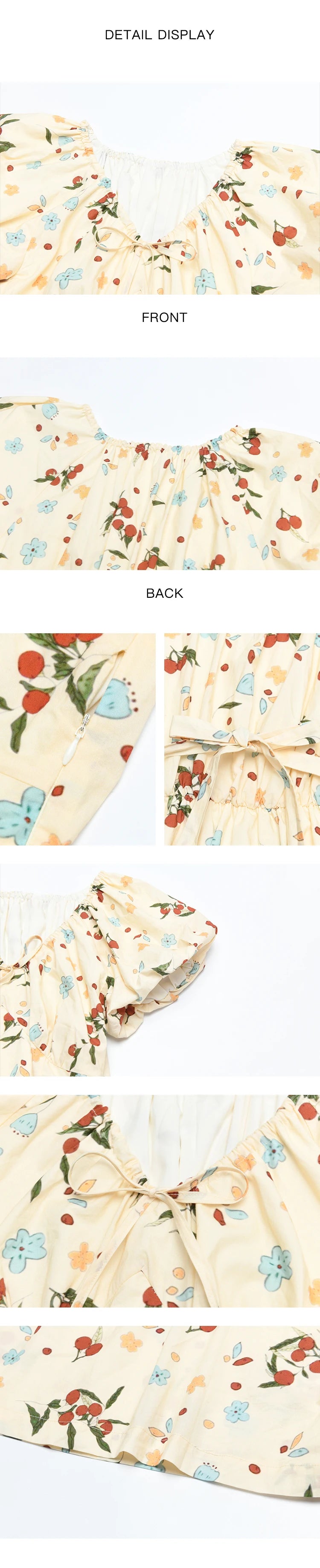 Mishow French 100% Cotton Floral V-Neck Dress MXD30L1868