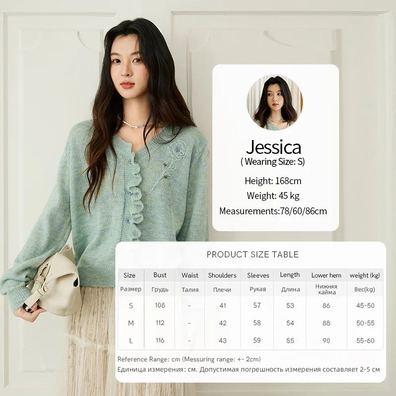 Mishow French Flower Embroidered V-Neck Cardigan MXE47Z2498