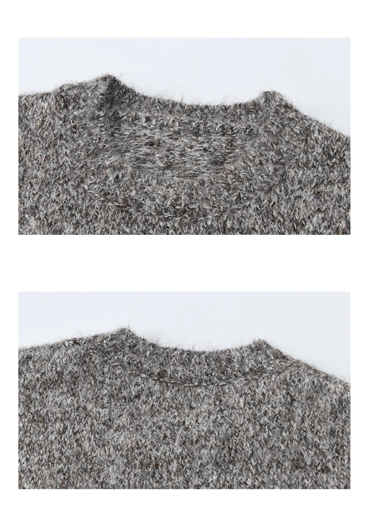 Mishow Gray Textured Button Sweater with Neckwear Scarf MXE94Z2978