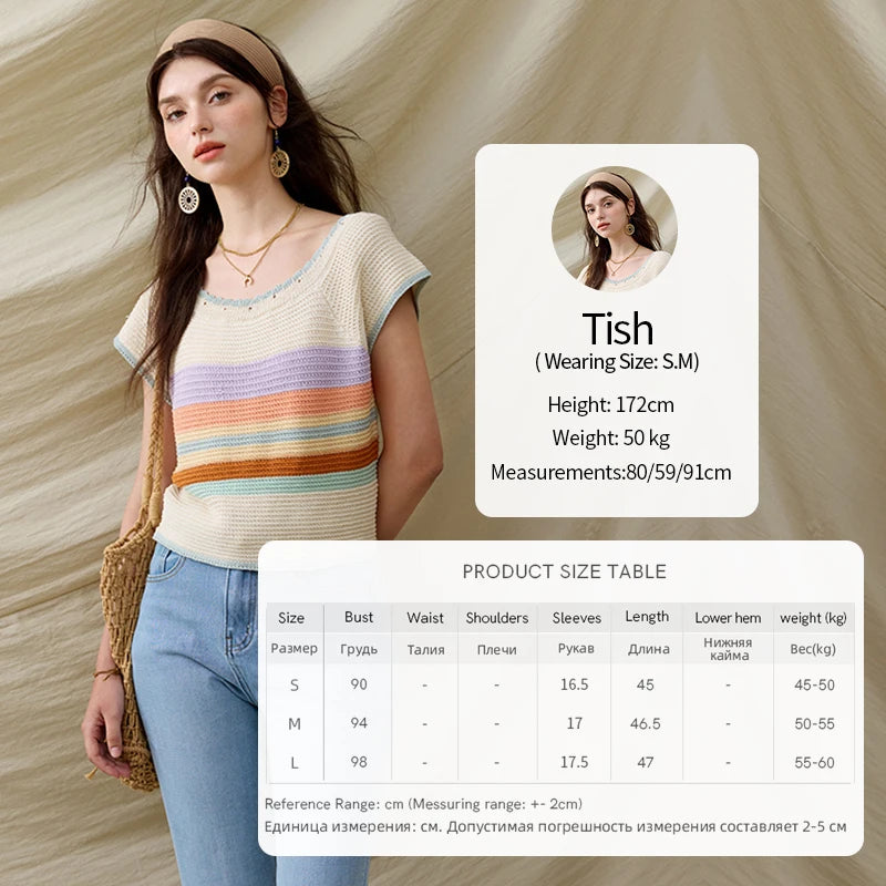 Mishow Striped Round Neck Slim Knit Pullover MXE31Z1222