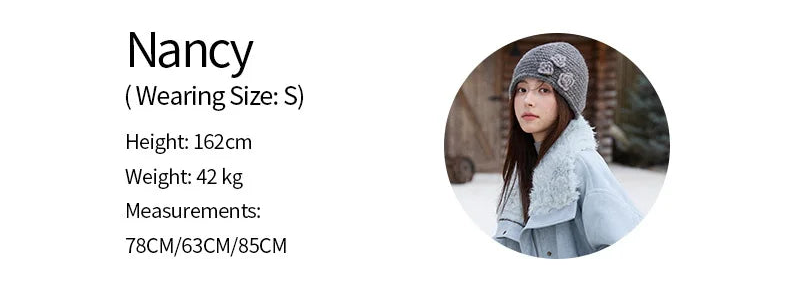 MISHOW Blue Plush Jacket Turn-Down Collar Zip-Up Loose MXE87W0917
