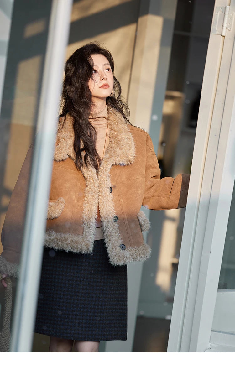 MISHOW Faux Fur Jacket Turn Down Collar Reversible MXD55W0648