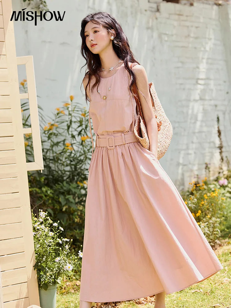 Mishow Hand Woven Fried Dough Twists Waist Belt Dress MXE34L2223