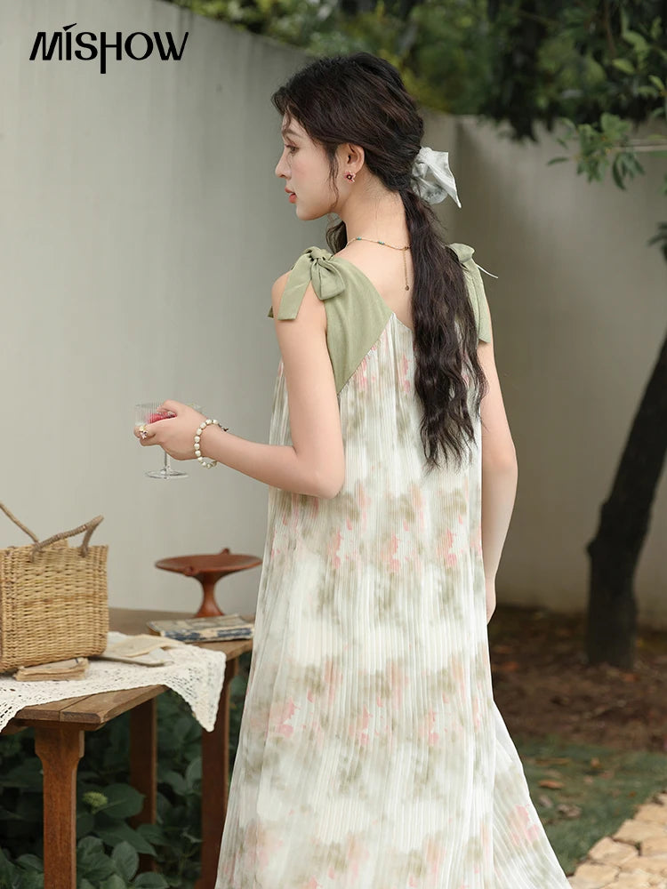Mishow French Floral Suspender Vacation Dress MXD28L1862