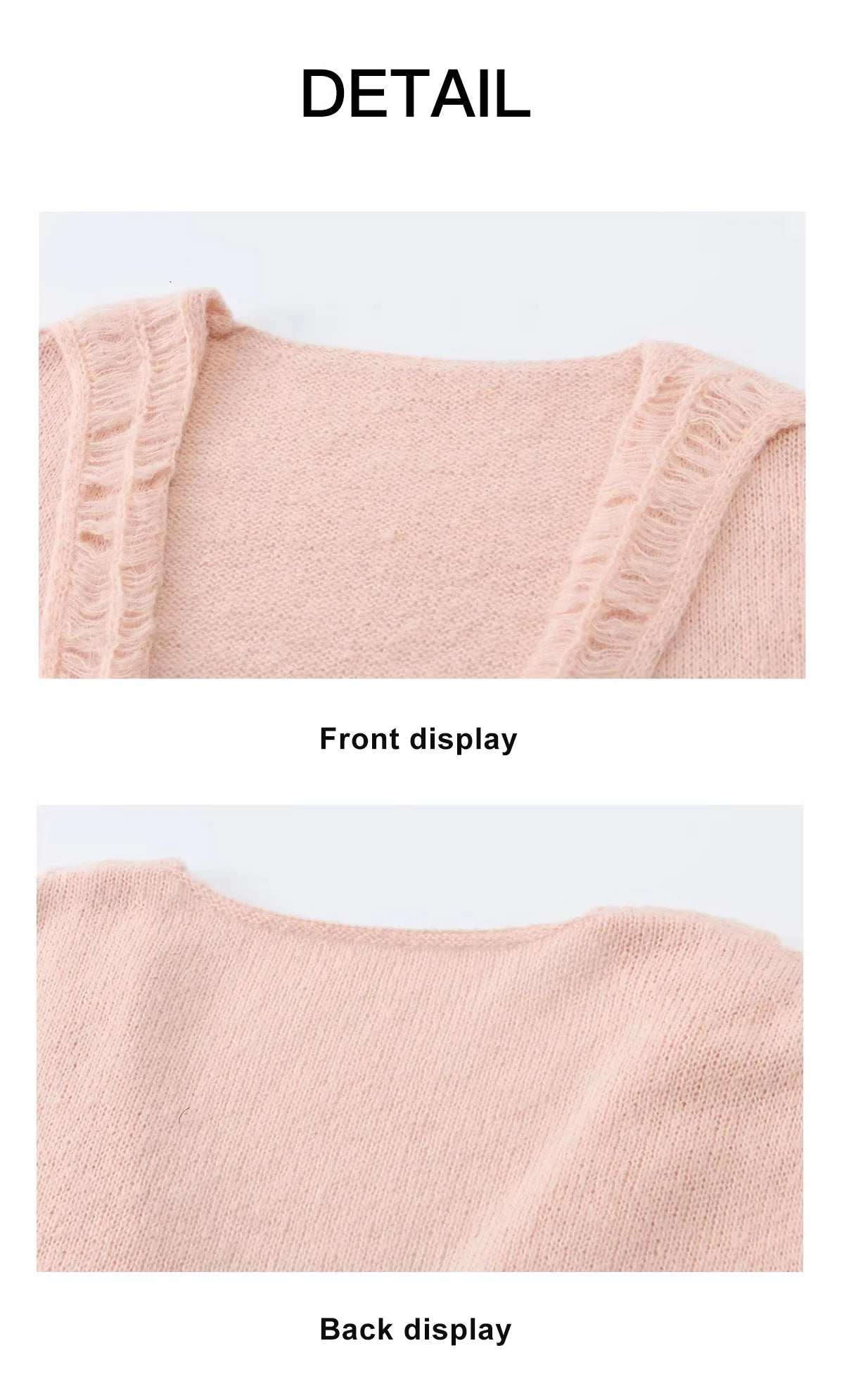 Mishow Pink Ruffled Pearl Button V-Neck Cardigan MXF108Z1028
