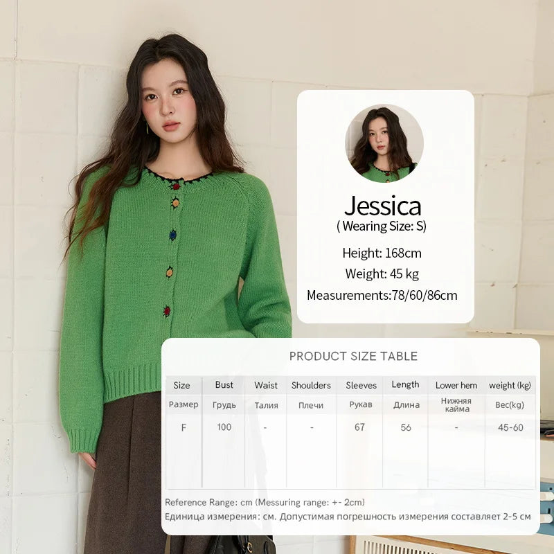 Mishow Color Button Minimalist Crew Neck Cardigan MXE88Z2688
