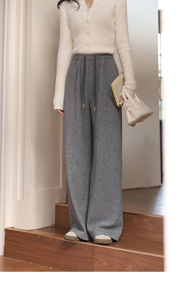 MISHOW High-Waist Wide Leg Pants Drawstring Thin MXD34K0824