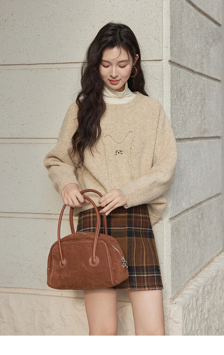 Mishow Sweet Embroidered Cartoon Dropped Sleeve Pullover MXD54Z0953