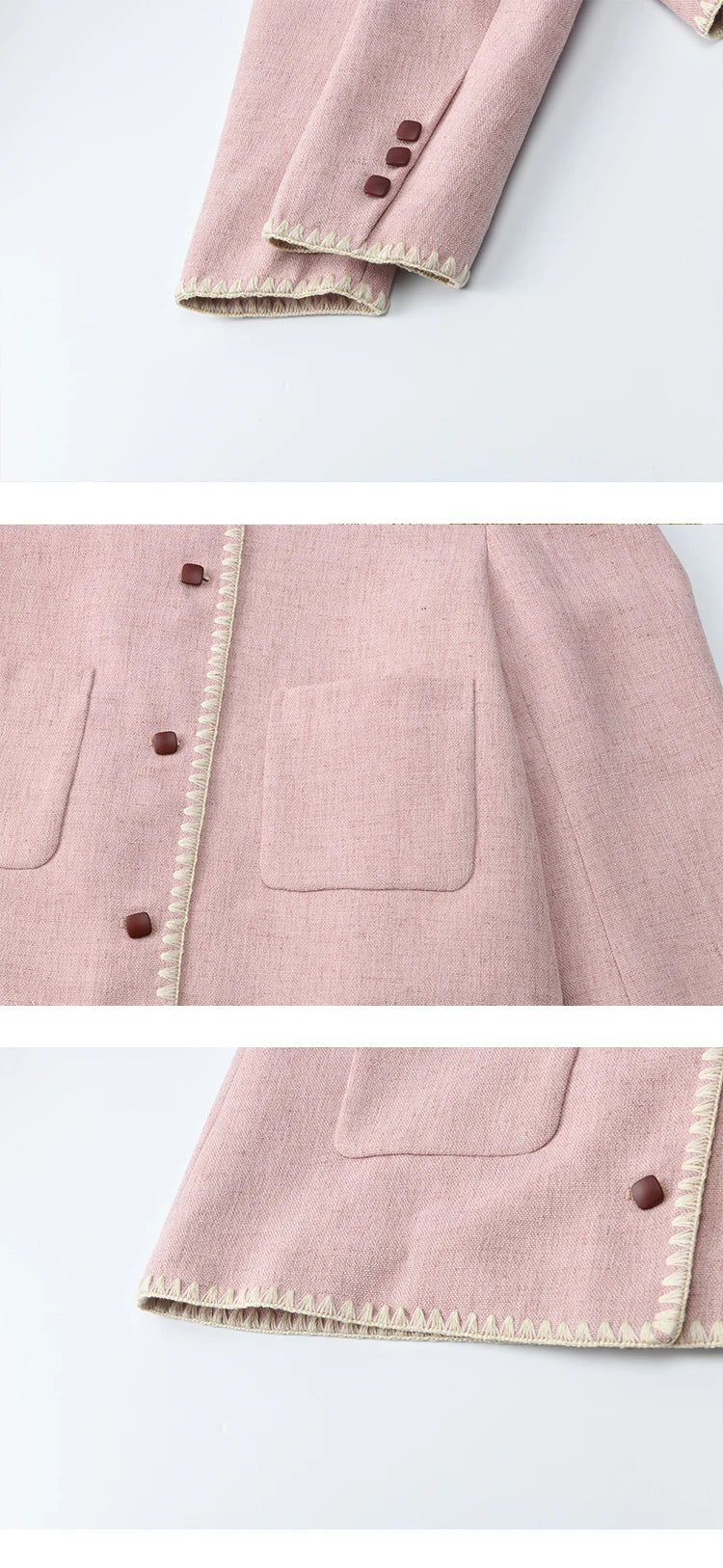 MISHOW Solid Tweed Jacket Round Neck Long Sleeved Short MXE44W0812
