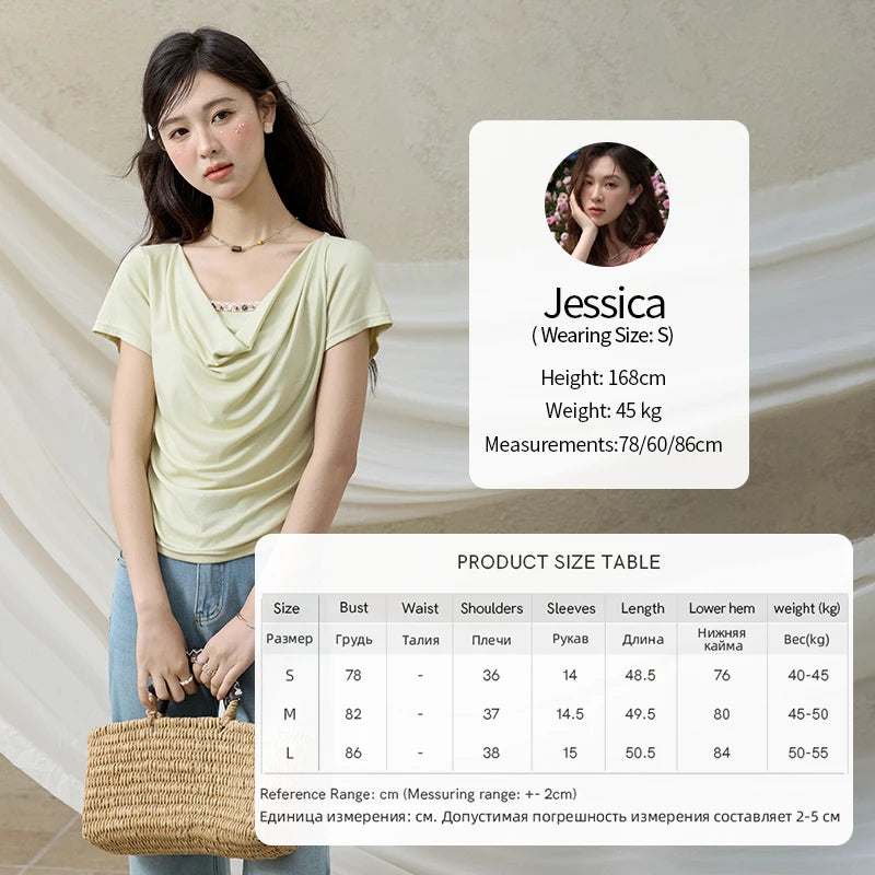 Mishow Swing Collar Shell Ribbon Tee MXE33T0524