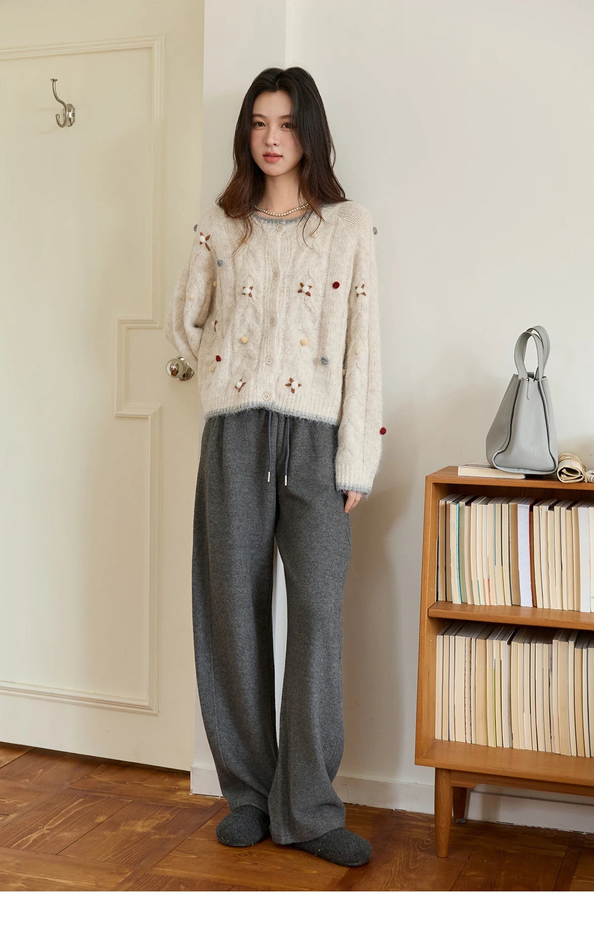 Mishow Hand-Crocheted Wool Blend Cardigan MXE48Z2575